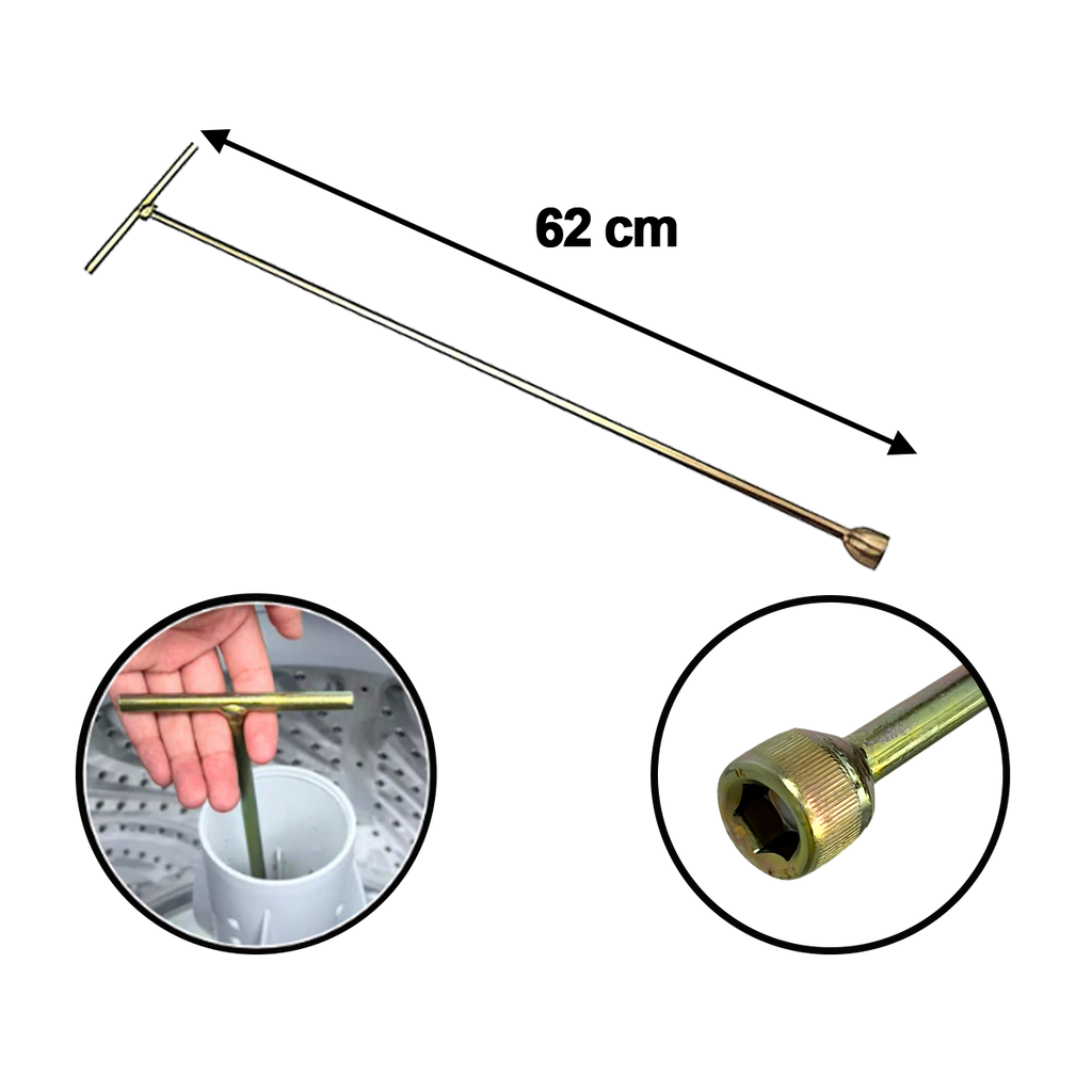 Chave T Longa 10mm para Agitador de Máquina de Lavar