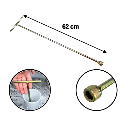 Chave T Longa 10mm para Agitador de Máquina de Lavar