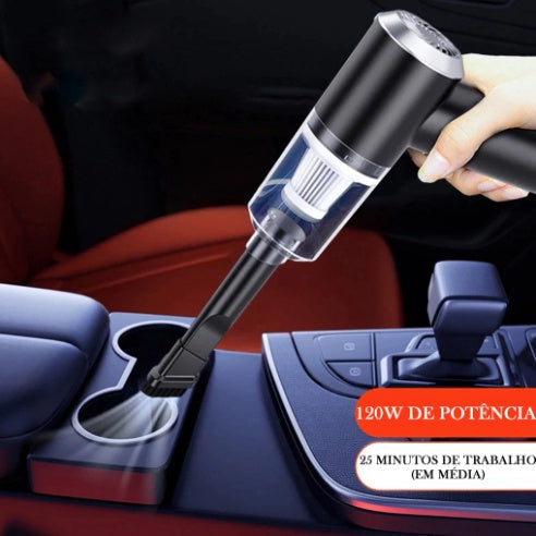 Aspirador de Pó USB em uso no carro