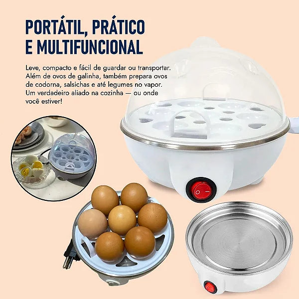 Cozedor de Ovos aberto com bandeja